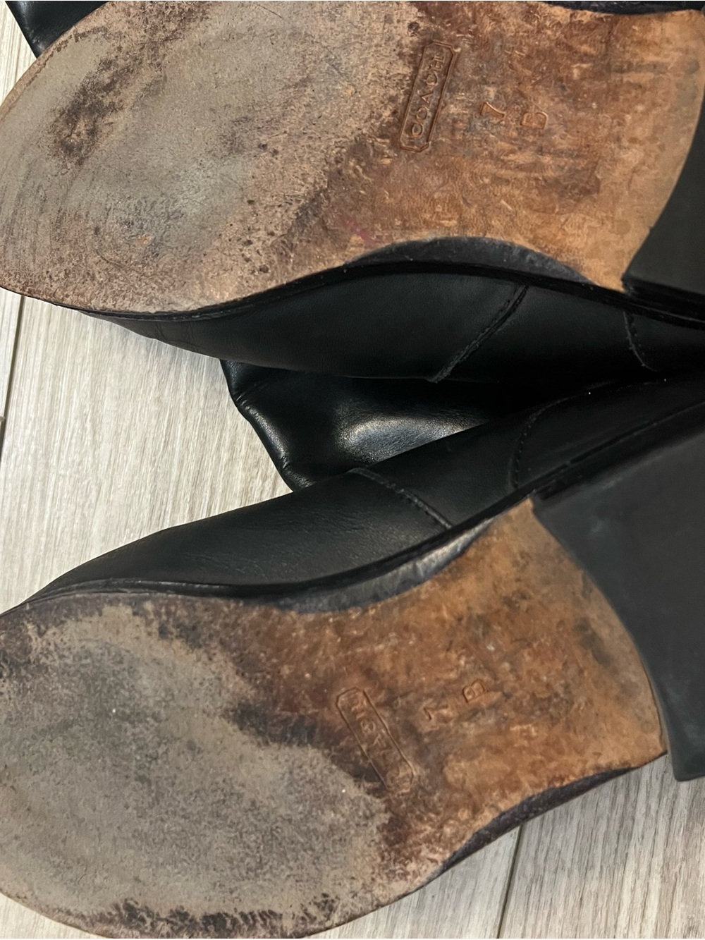 Coach Black Over-the-Knee Leather Riding Boots - Picture 4 of 5